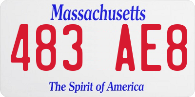 MA license plate 483AE8