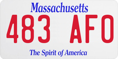 MA license plate 483AF0
