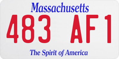 MA license plate 483AF1