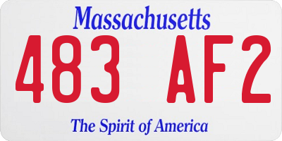 MA license plate 483AF2