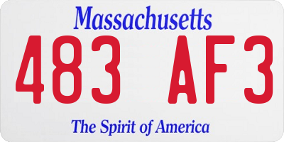 MA license plate 483AF3