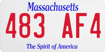 MA license plate 483AF4