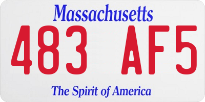 MA license plate 483AF5
