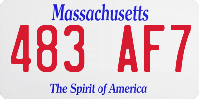 MA license plate 483AF7