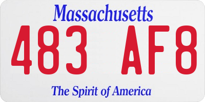 MA license plate 483AF8