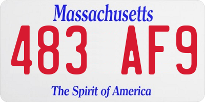 MA license plate 483AF9