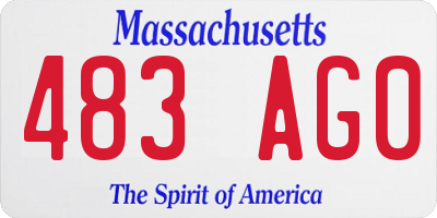MA license plate 483AG0