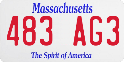 MA license plate 483AG3