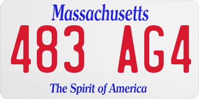MA license plate 483AG4