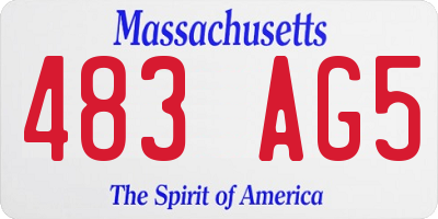 MA license plate 483AG5