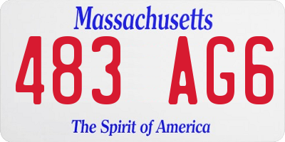 MA license plate 483AG6