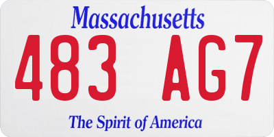 MA license plate 483AG7