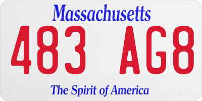 MA license plate 483AG8