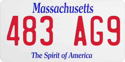 MA license plate 483AG9