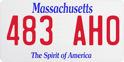 MA license plate 483AH0
