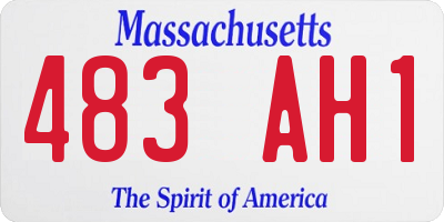 MA license plate 483AH1