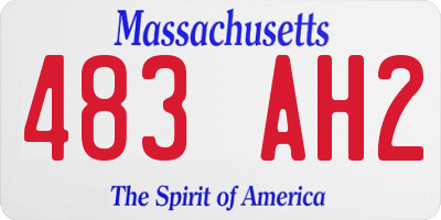 MA license plate 483AH2