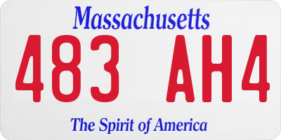 MA license plate 483AH4
