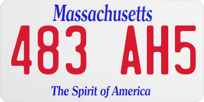 MA license plate 483AH5