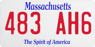 MA license plate 483AH6