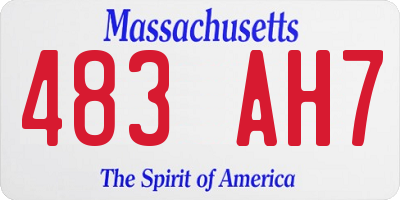 MA license plate 483AH7