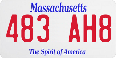 MA license plate 483AH8