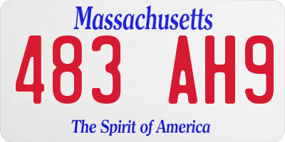 MA license plate 483AH9
