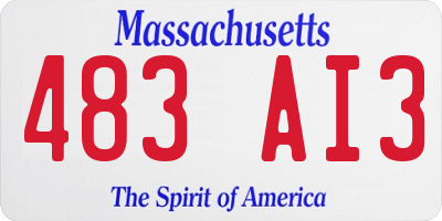 MA license plate 483AI3