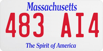 MA license plate 483AI4