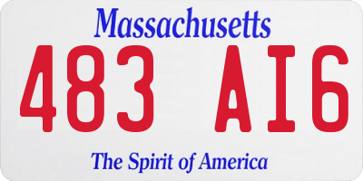 MA license plate 483AI6