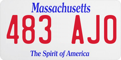 MA license plate 483AJ0