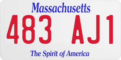 MA license plate 483AJ1