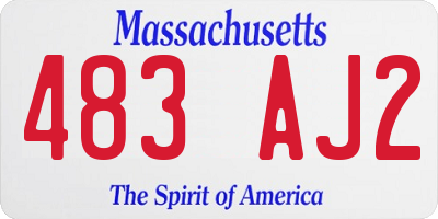 MA license plate 483AJ2