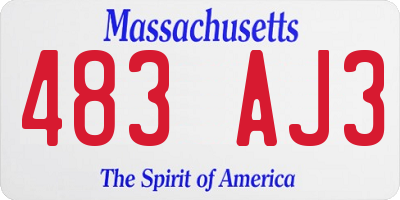 MA license plate 483AJ3