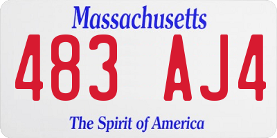MA license plate 483AJ4