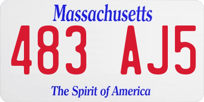 MA license plate 483AJ5