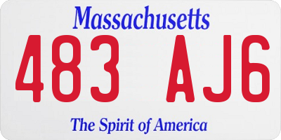 MA license plate 483AJ6