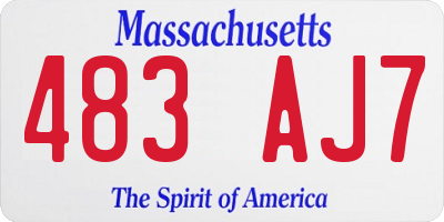 MA license plate 483AJ7