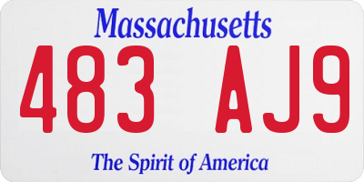 MA license plate 483AJ9