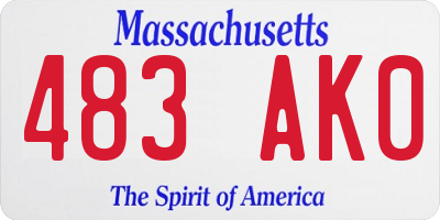 MA license plate 483AK0