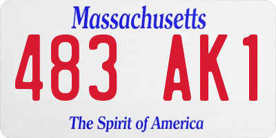 MA license plate 483AK1