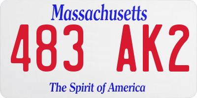 MA license plate 483AK2