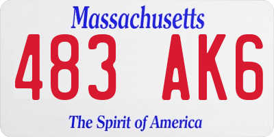 MA license plate 483AK6