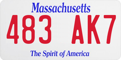 MA license plate 483AK7