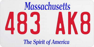 MA license plate 483AK8