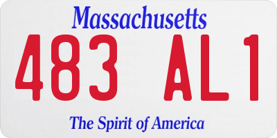 MA license plate 483AL1