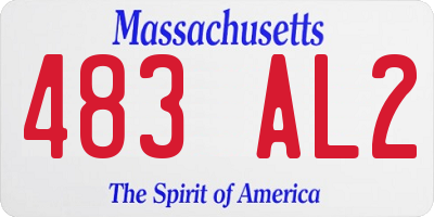 MA license plate 483AL2
