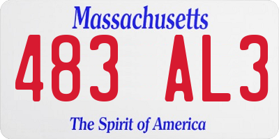 MA license plate 483AL3