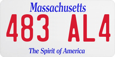 MA license plate 483AL4