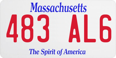 MA license plate 483AL6